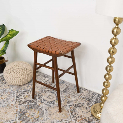 Ashcroft - Maya 30" Genuine Leather Stool in Tan