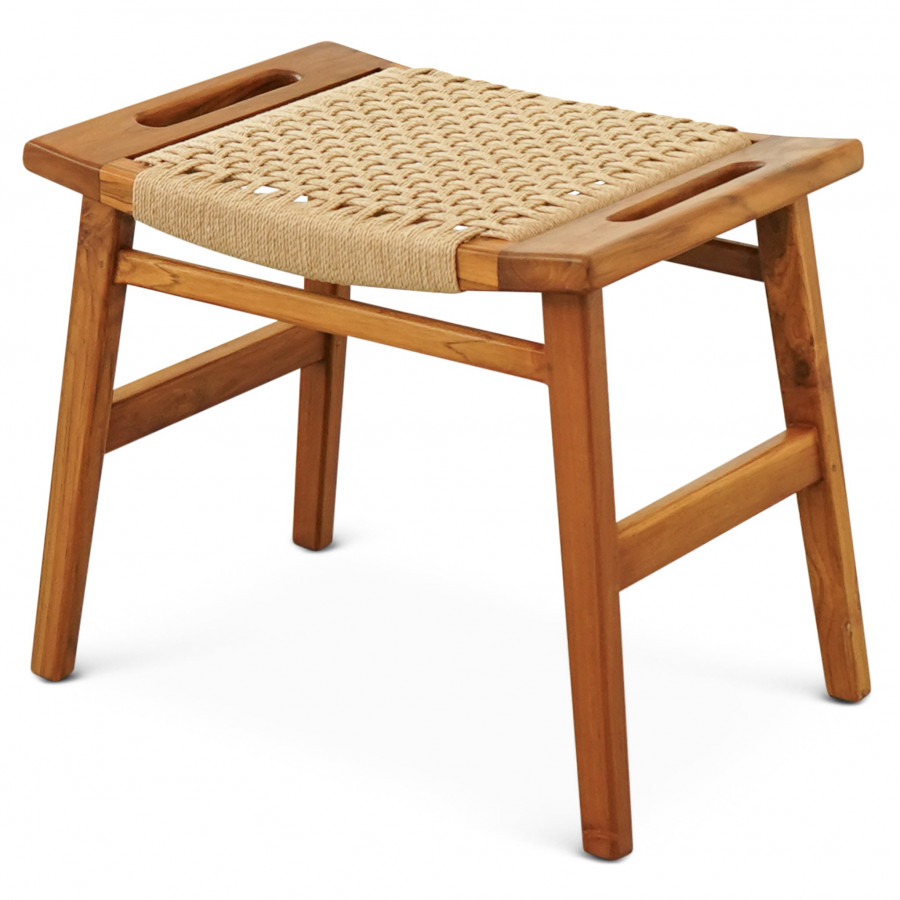 Ashcroft - Grit Rustic Solid Wood Frame Loom Stool