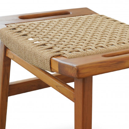 Ashcroft - Grit Rustic Solid Wood Frame Loom Stool