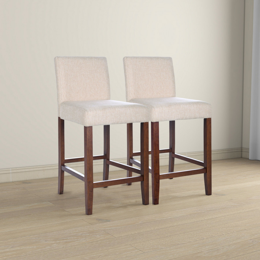 Ashcroft - Dorian Beige Fabric Counter Chair (Set of 2)