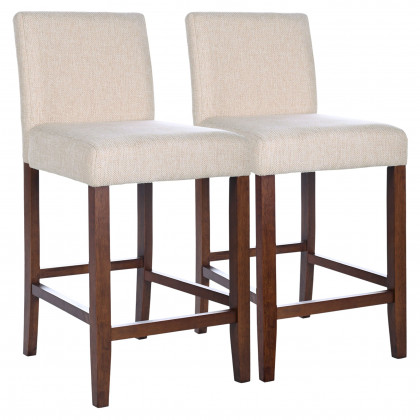 Ashcroft - Dorian Beige Fabric Counter Chair (Set of 2)