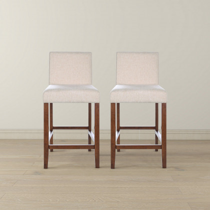 Ashcroft - Dorian Beige Fabric Counter Chair (Set of 2)