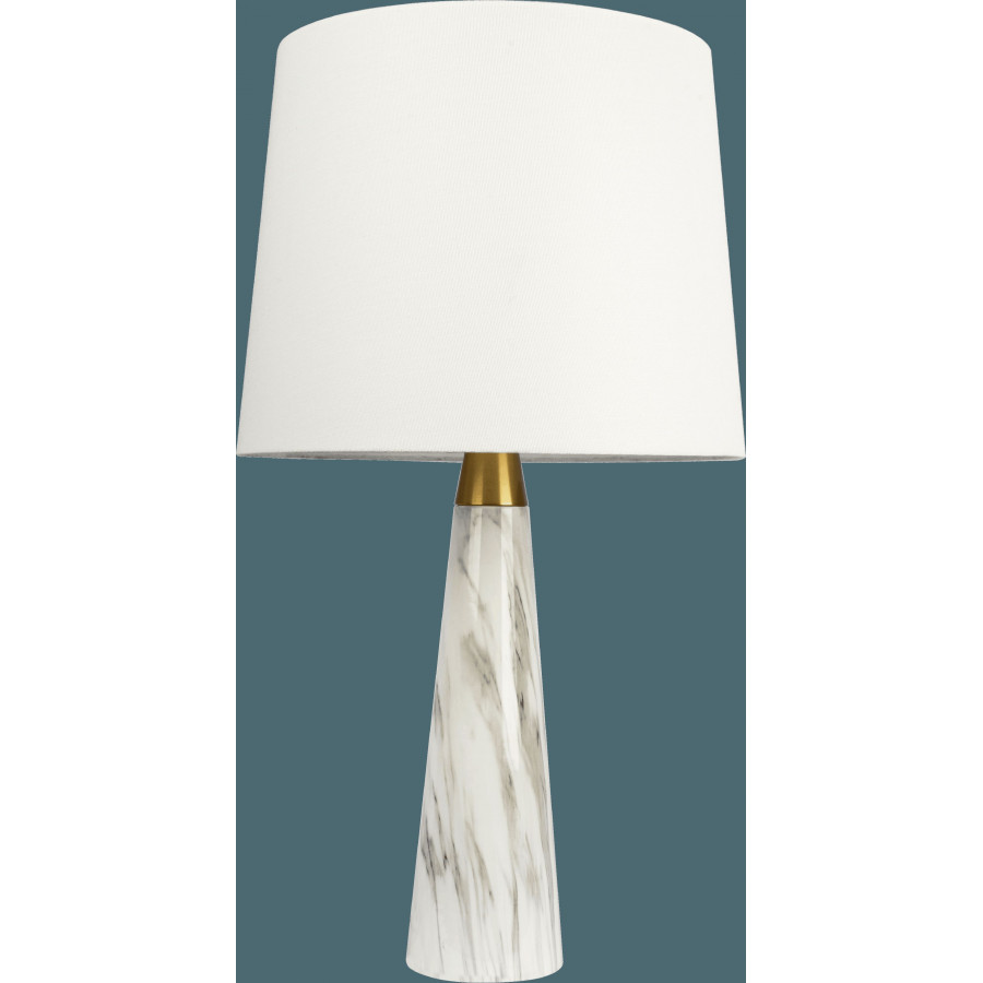 Ashcroft - Enclave Hydro Black Table Lamp with On/Off Switch Faux Marble Base Fabric Shade