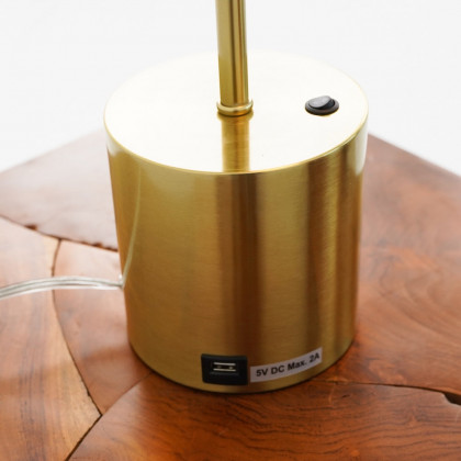 Ashcroft - Ethereal Modern Small Brass Metal Table Lamp, Desk Lamp Fixture with White Glass Globe Shade
