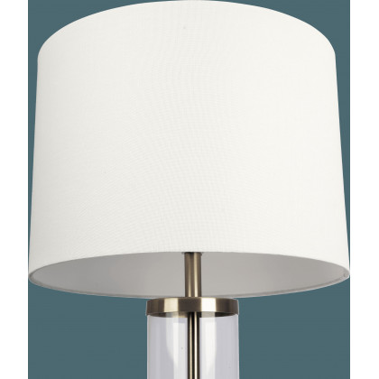 Ashcroft - Luna Brushed Nickel Table Lamp with On/Off Switch Clear Glass Body Metal Base