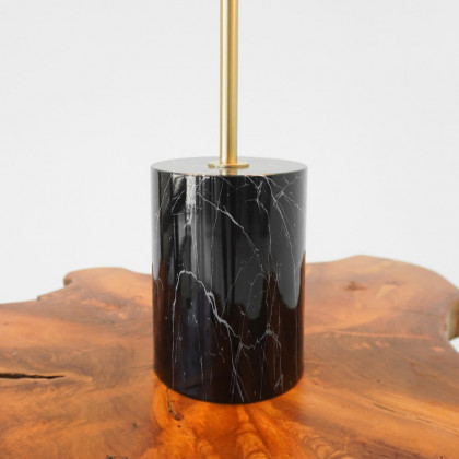 Ashcroft - Nova Hydro Black Table Lamp with On/Off Switch Double Lamp with Faux Marble Base