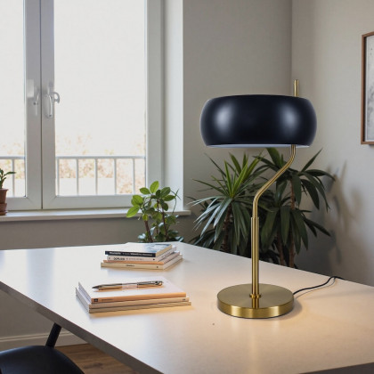 Ashcroft - Flux Table Lamp in Black Outer and White Inner