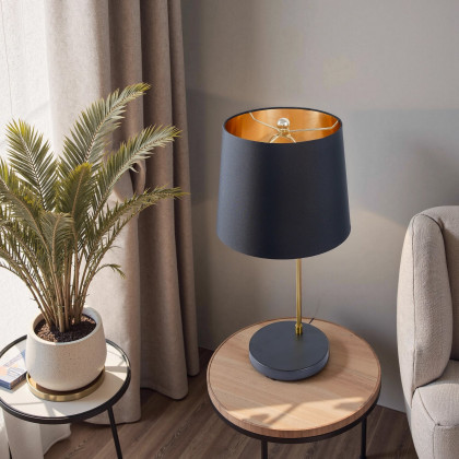 Ashcroft - Lustrous Table Lamp - Black outer and Gold inner