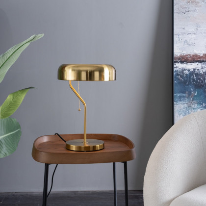 Ashcroft - Metro Table lamp with Gold outer and White inner
