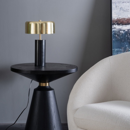 Ashcroft - Kinetic Table Lamp in Gold outer and White inner