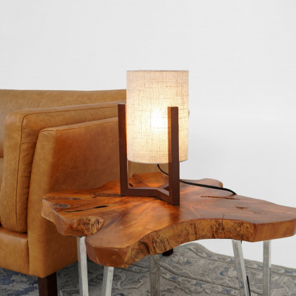 Ashcroft - Sylva Glass Table Lamp With Gray Shade