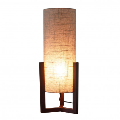 Ashcroft - Brisa Table Lamp, Walnut Wood Base with Natural Linen Shade