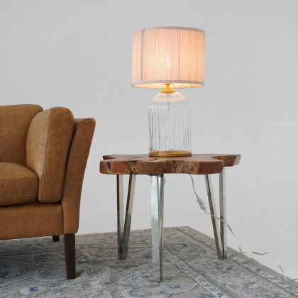 Ashcroft - Nebulis Table Lamp Gold - Clear and Pink
