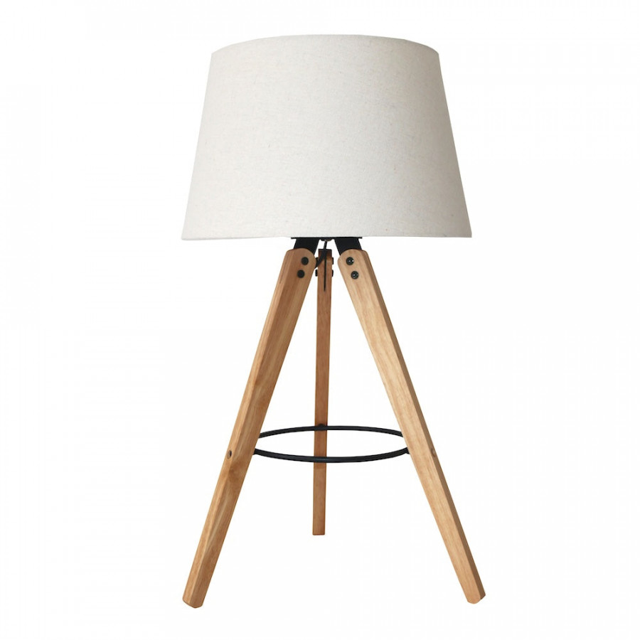 Ashcroft - Birch Three Legged Wooden Bar Table Lamp in Natural-Black