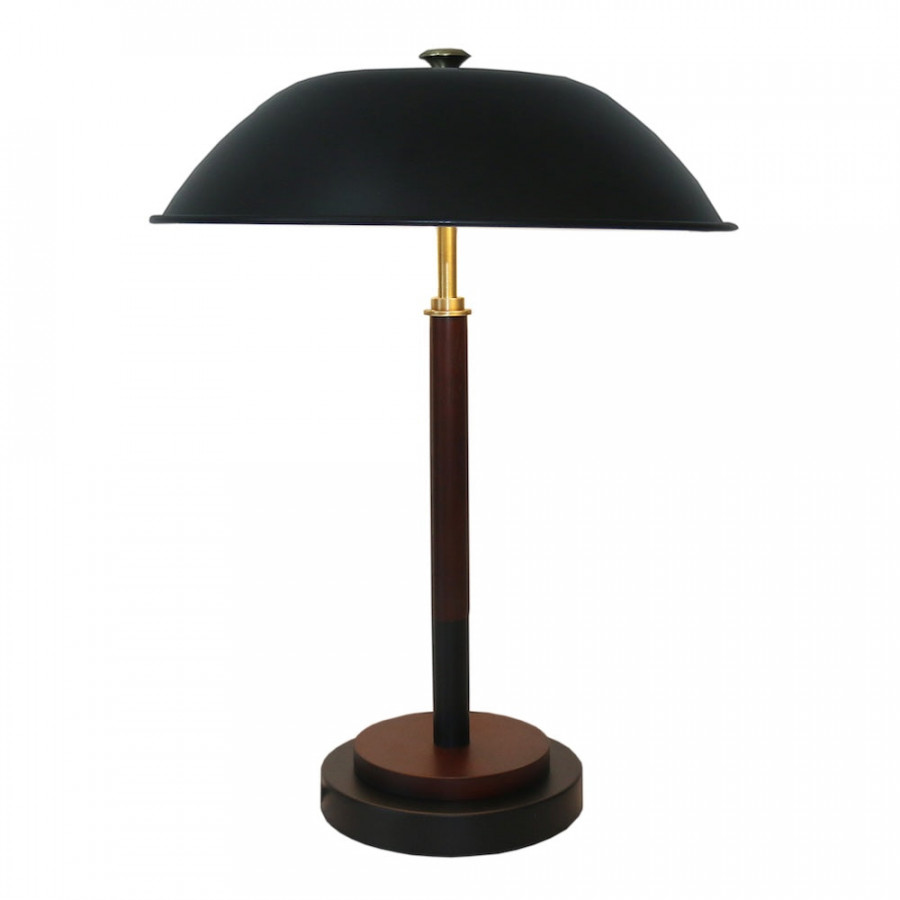 Ashcroft - Cosmiclume Black Umbrella Shaped Table Lamp in Walnut-Bronze