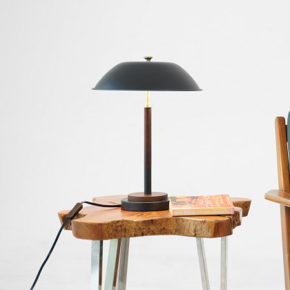Ashcroft - Cosmiclume Black Umbrella Shaped Table Lamp in Walnut-Bronze