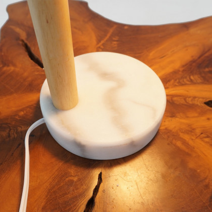 Ashcroft - Auris White Globe Lampshade Table Lamp with Marble Base