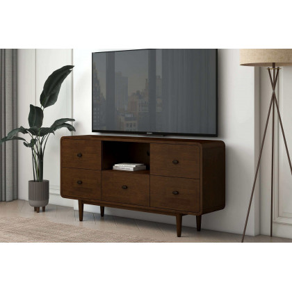 Ashcroft Alexa Mid-Century Modern Style TV Stand - Brown, 59"