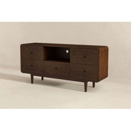 Ashcroft Alexa Mid-Century Modern Style TV Stand - Brown, 59"