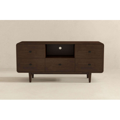 Ashcroft Alexa Mid-Century Modern Style TV Stand - Brown, 59"