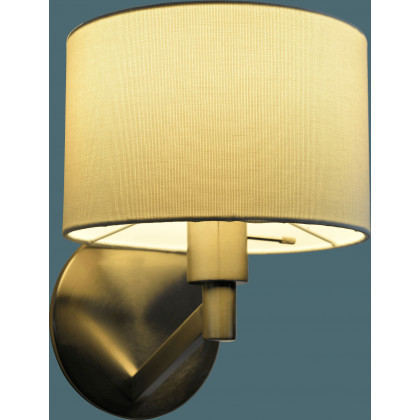 Ashcroft - Nebula Brushed Nickel Base Wall Lamp with Rotary Switch White Fabric Shade