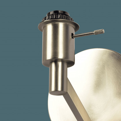 Ashcroft - Nebula Brushed Nickel Base Wall Lamp with Rotary Switch White Fabric Shade