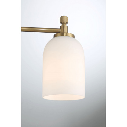 Ashcroft - Meadows Three Lights Vanity Brushed Gold Bathroom Wall Light for Bathroom Over Mirror 20.5"W × 10.125"H × 5.5"E with White Frosted Glass