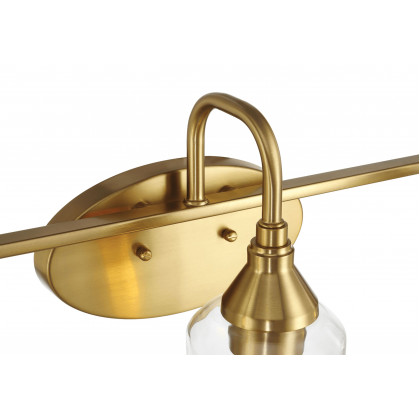 Ashcroft - Twilight Three Lights Brushed Gold Contemporary Vanity Light 22"W × 10"H × 7.48"E with Clear Glass