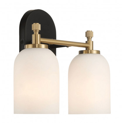 Ashcroft - Vortex Two Lights Vanity in Traditional Style for Over Bathroom Mirror Wall Sconce 12.25"W × 10.125"H × 5.5"E With White Frosted Glass