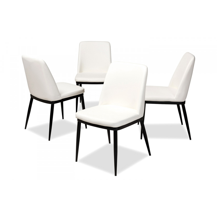 Baxton Darcell Modern 4-Piece Dining Chair Set - White