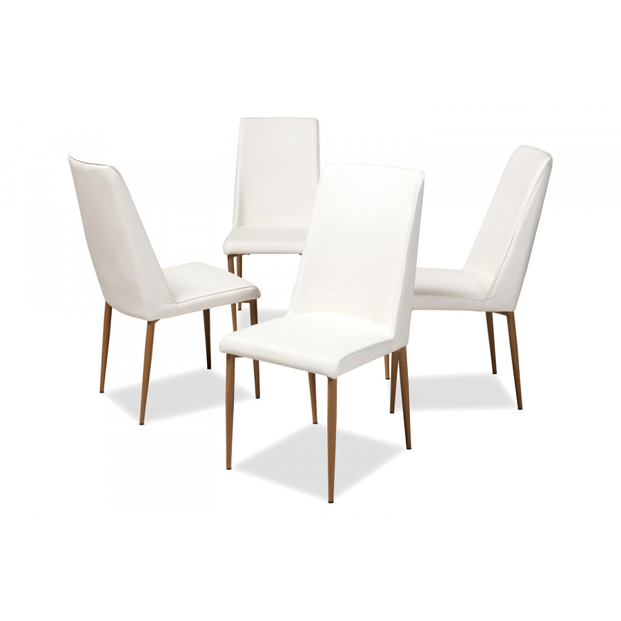 Baxton Chandelle Modern 4-Piece Dining Chair Set - White