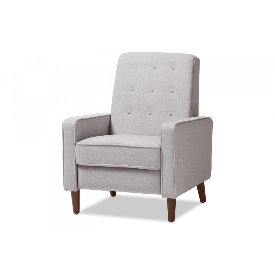 Baxton Mathias Mid-century Modern Lounge Chair - Light Gray