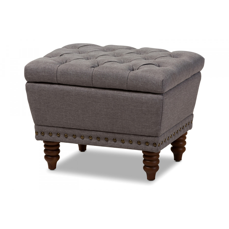 Baxton Annabelle Modern Storage Ottoman - Light Gray