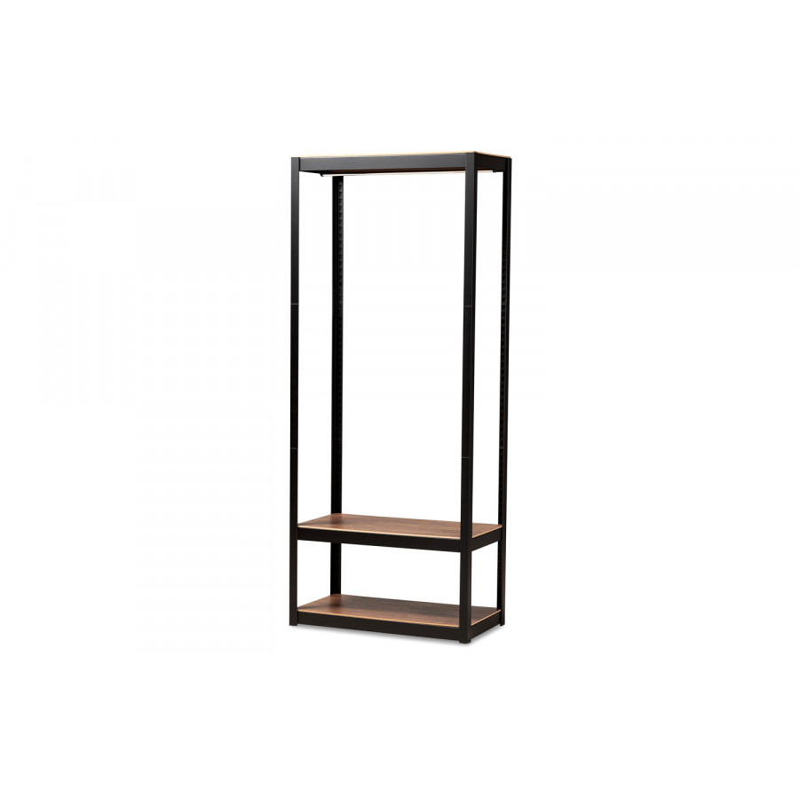 Baxton Elton Modern 3-Shelf Free-Standing Closet Storage Organizer - Black