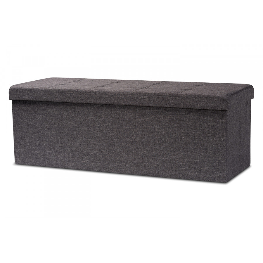 Baxton Haide Modern Storage Ottoman - Dark Gray