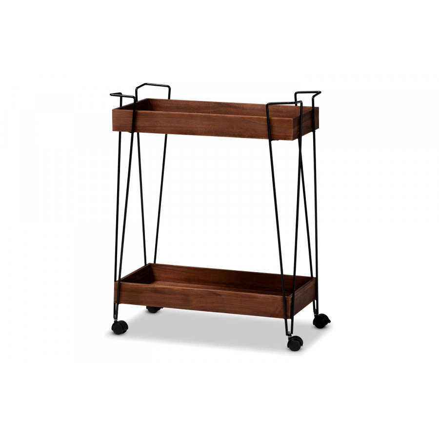 Baxton - Reynard Modern 2-Tier Wine Cart