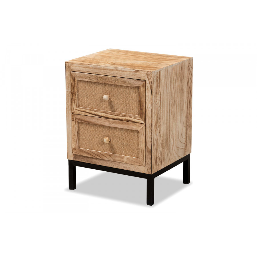 Baxton - Lalette Mid-Century Modern 2-Drawer End Table