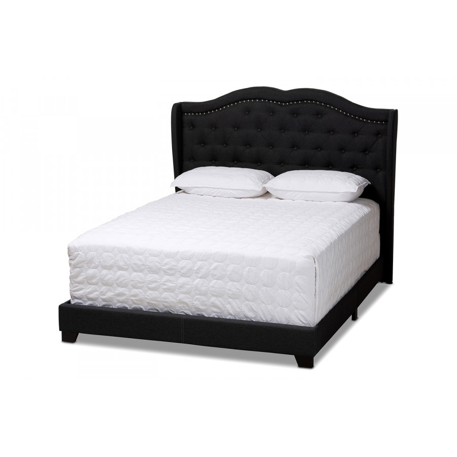 Baxton Aden Modern Full Size Bed - Charcoal Gray