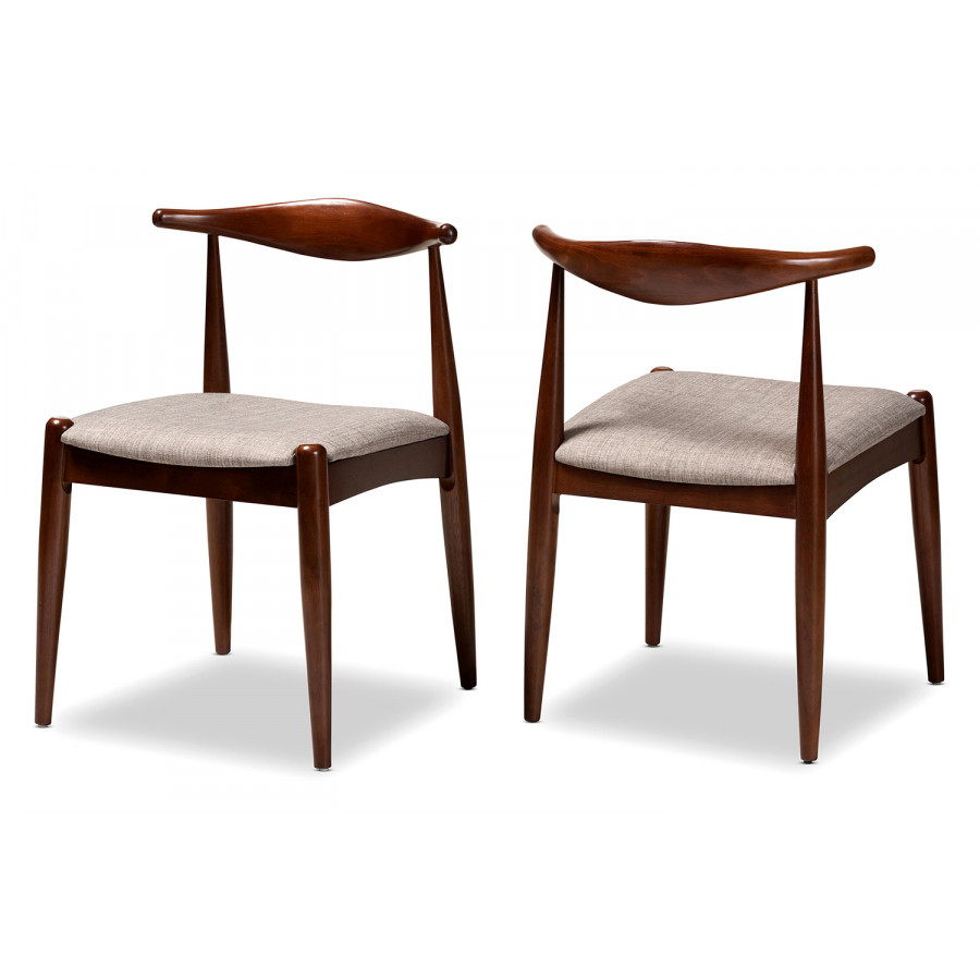 Baxton - Amato Mid-Century Modern 2-Piece Dining Chair Set