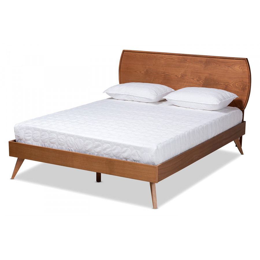Baxton Aimi Mid-Century Modern Platform Bed - Queen Size