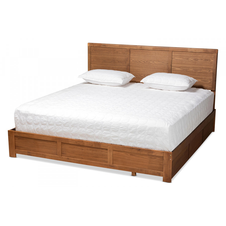 Baxton Aras Modern 3-Drawer Platform Storage Bed - King Size