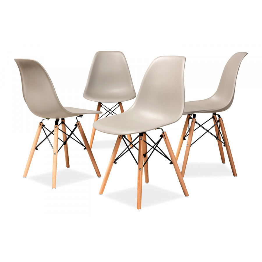 Baxton Jaspen Modern 4-Piece Dining Chair Set - Beige