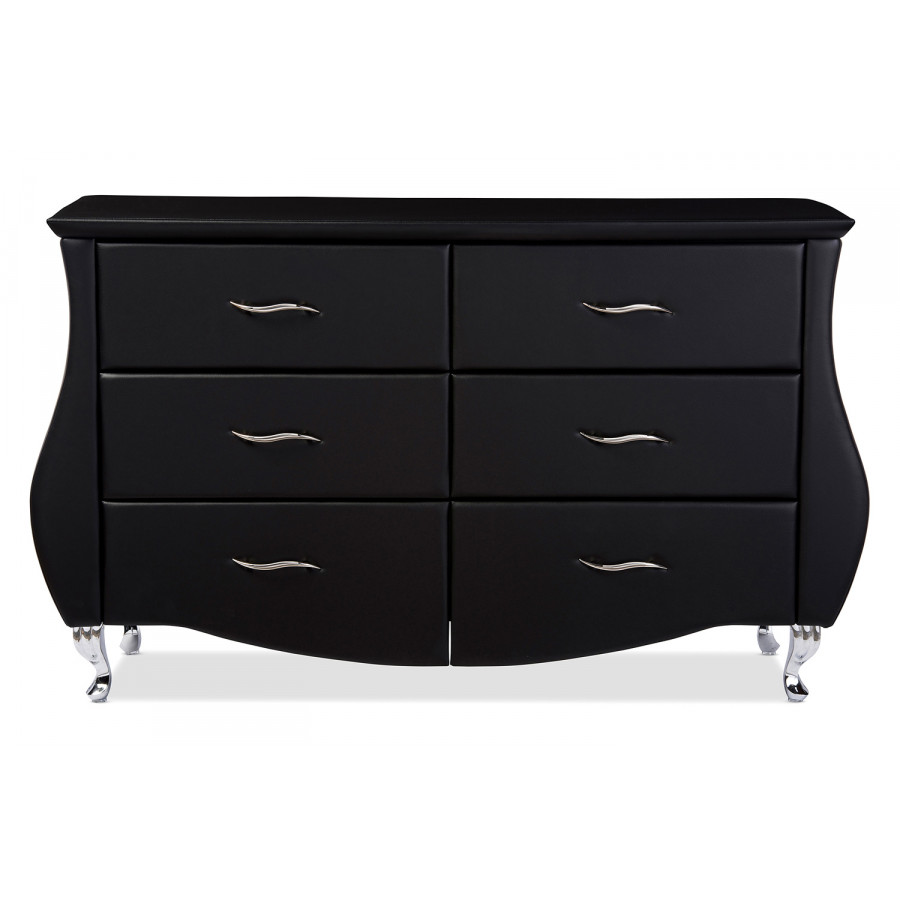 Baxton Enzo Modern 6-Drawer Dresser - Black