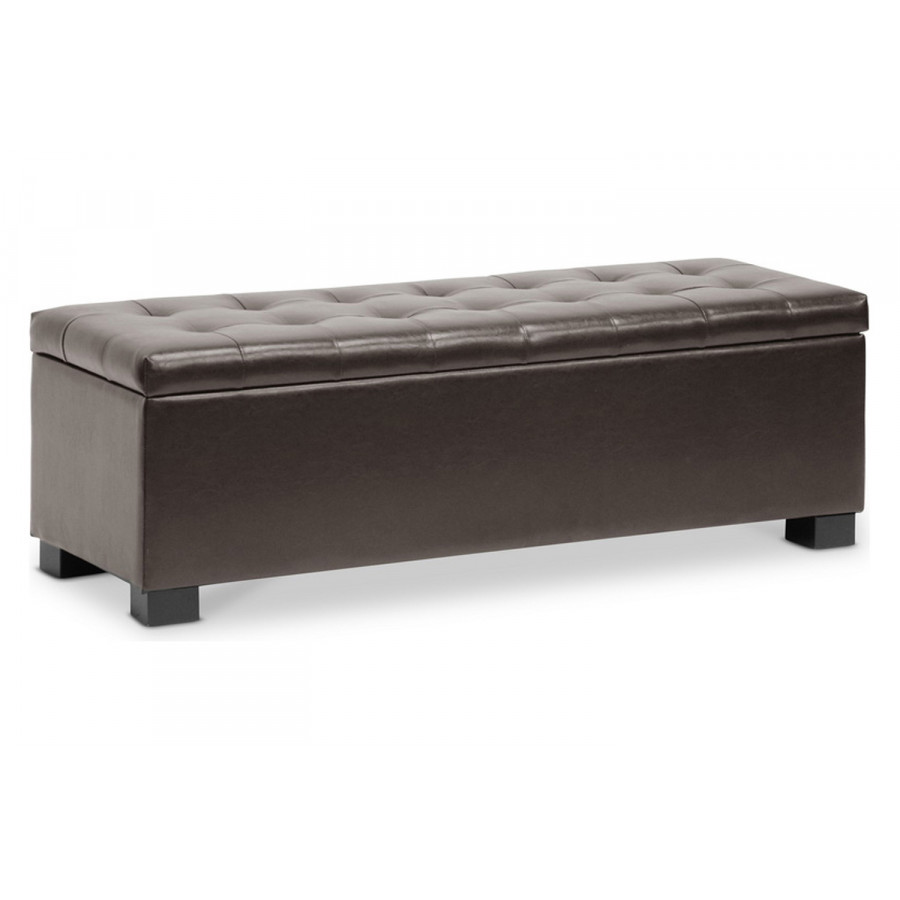 Baxton Roanoke Ottoman - Dark Brown