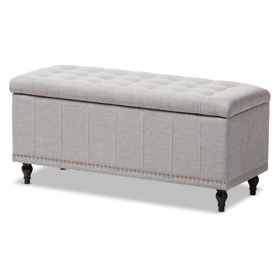 Baxton Kaylee Modern Ottoman Bench - Grayish Beige