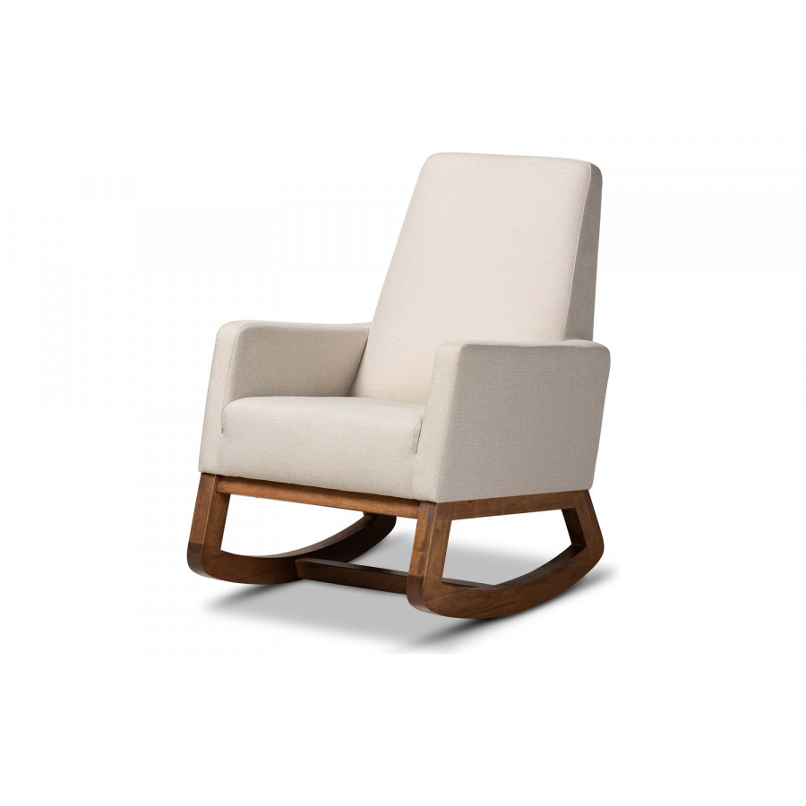 Baxton Yashiya Mid-century Retro Modern Rocking Chair - Light Beige