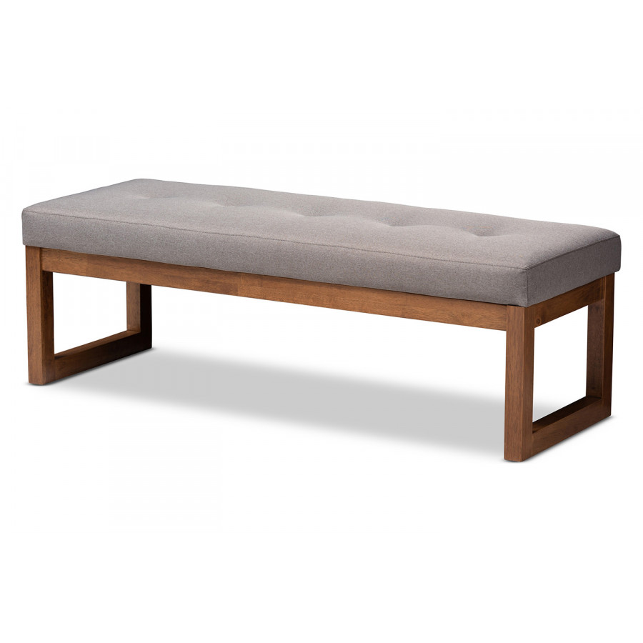 Baxton Caramay Modern Bench - Gray