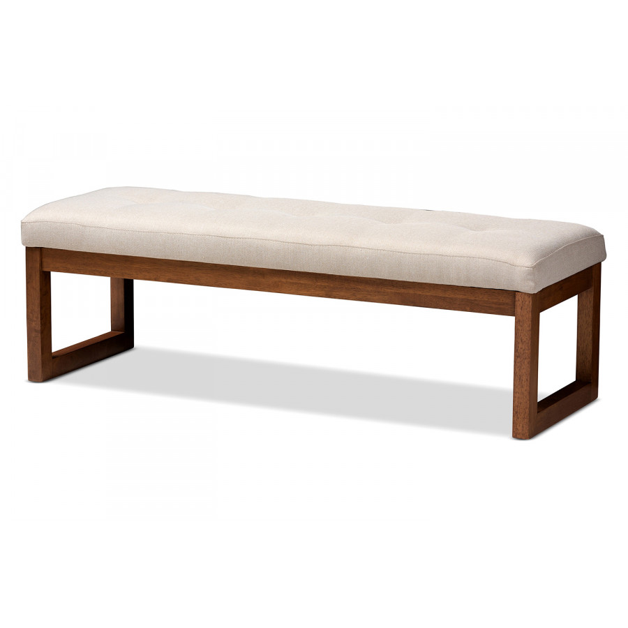 Baxton Caramay Modern Bench - Light Beige