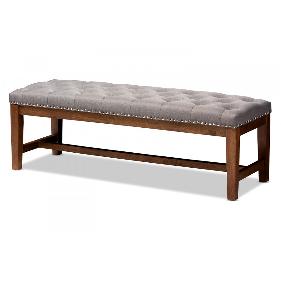 Baxton Ainsley Modern Rubberwood Bench - Gray