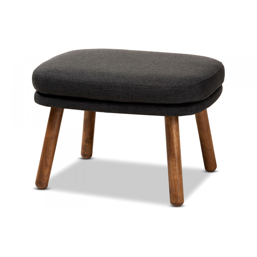 Baxton Lovise Mid-Century Modern Ottoman - Dark Gray